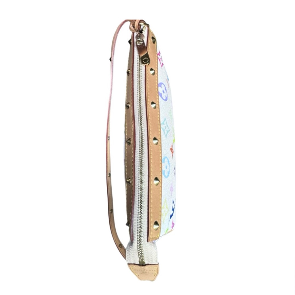 💞VINTAGE LOUIS VUITTON x MURAKAMI 1st-Gen White Multicolor Monogram Pochette🌈 - Picture 6 of 15